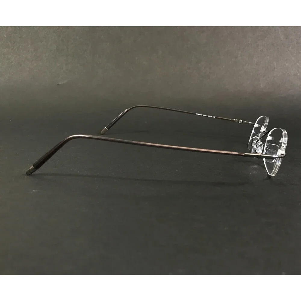 Keo Eyeglasses Frames 107 SGUN Satin Gunmetal Rimless Oval Titanium 47-20-140